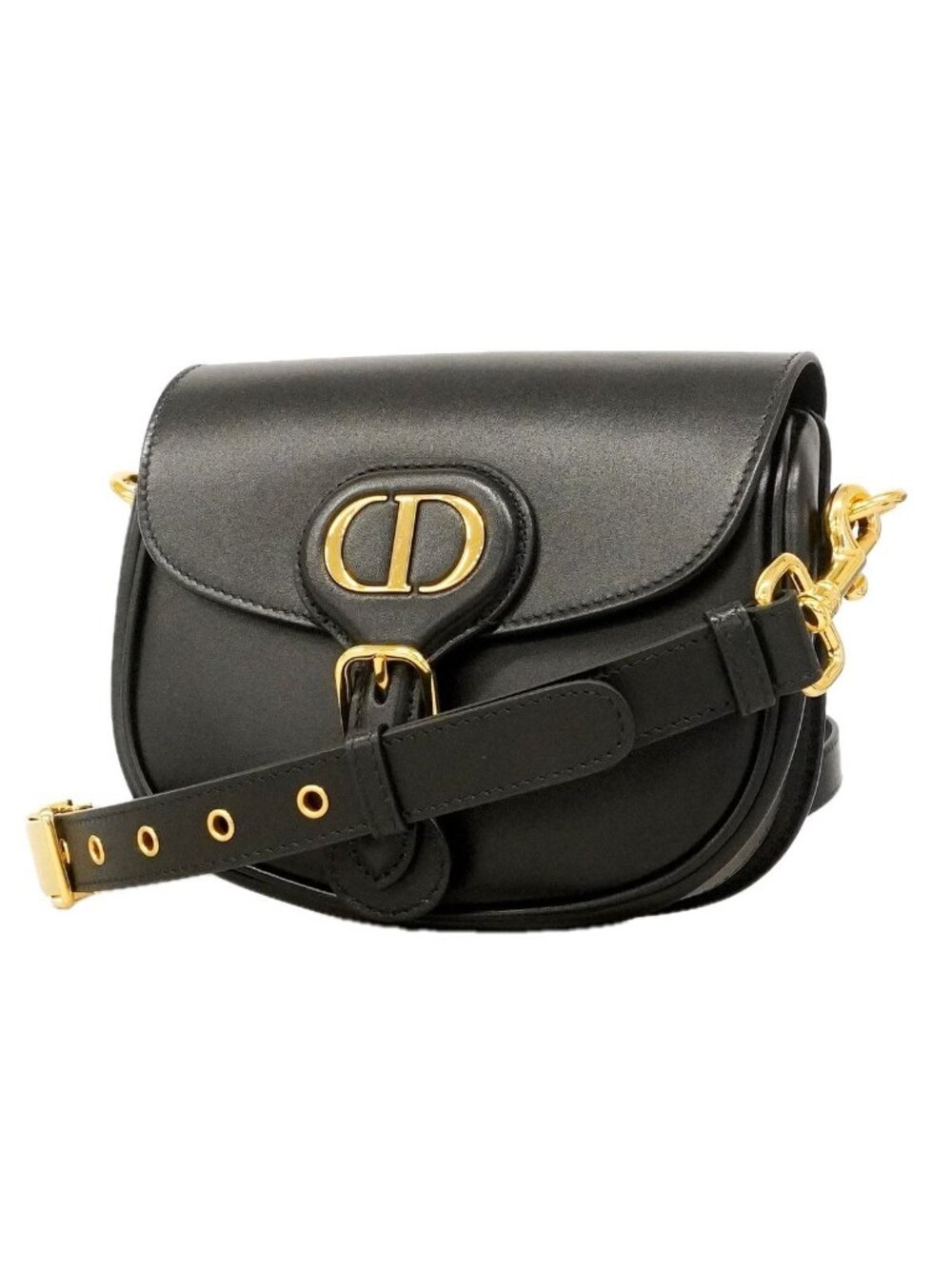 Dior Shoulder Bag Bobbi Leather Black Gold
